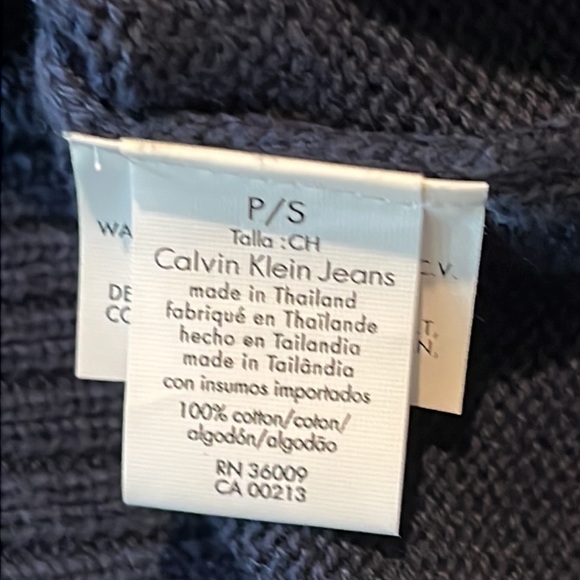 NWT Calvin Klein navy Blue Sweater Size Petite Small - Picture 9 of 9